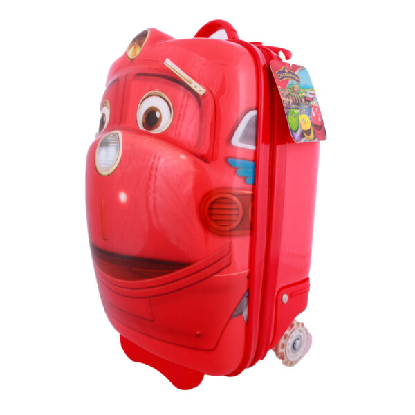 red locomotive kids luggage